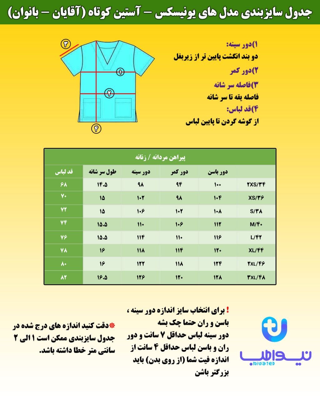 راهنمای انتخاب سایز