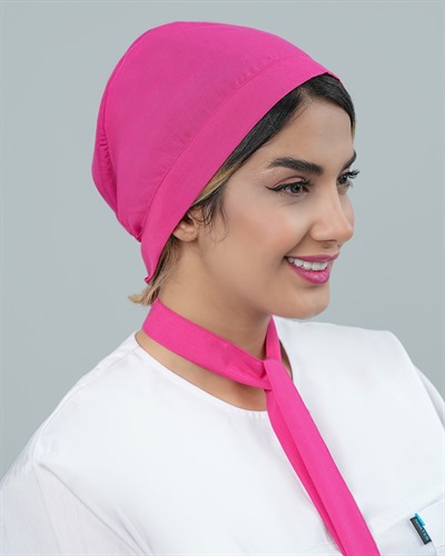 کلاه حجاب جنس تترون رنگ صورتی