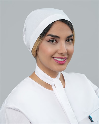 کلاه حجاب جنس تترون رنگ سفید