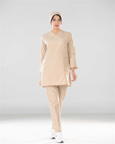 تونیک و شلوار مدل آدرینا رنگ کرم