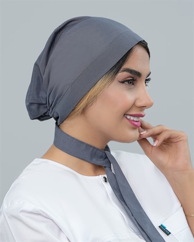 کلاه حجاب جنس تترون رنگ طوسی