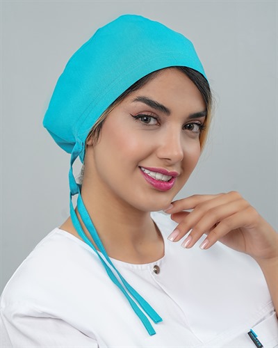 کلاه جراحی جنس ترگال رنگ آبی فیروزه ای