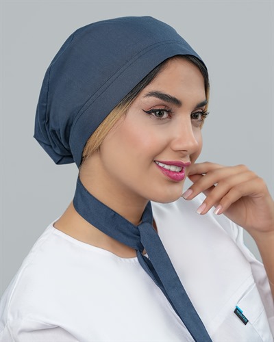کلاه حجاب جنس ترگال رنگ آبی نفتی