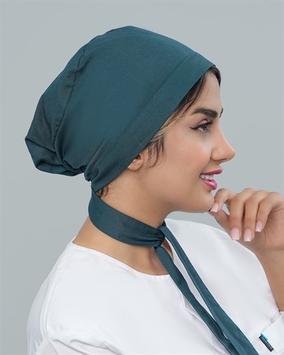 کلاه حجاب جنس ترگال رنگ سبز درباری