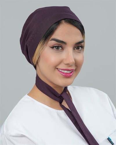 کلاه حجاب جنس ترگال رنگ بادمجونی