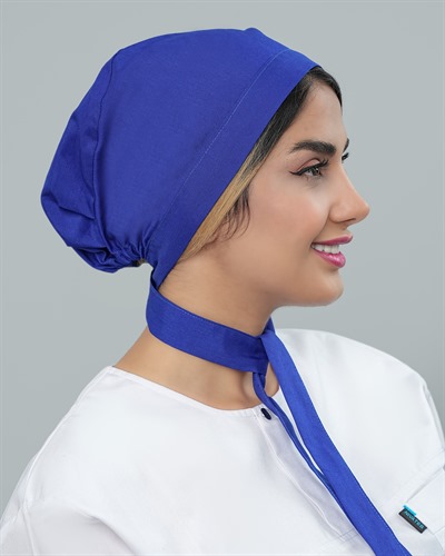 کلاه حجاب جنس ترگال رنگ آبی کاربنی