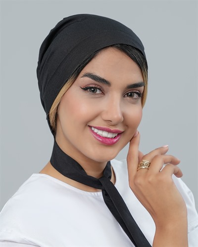 کلاه حجاب جنس ترگال رنگ مشکی