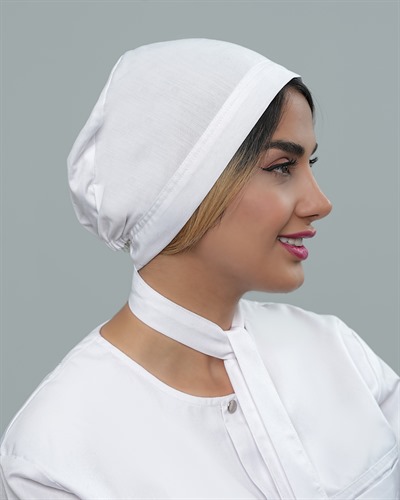 کلاه حجاب جنس تترون رنگ سفید