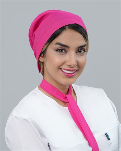 کلاه حجاب جنس تترون رنگ صورتی