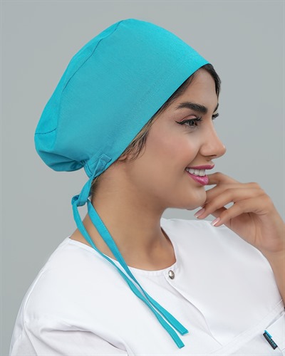 کلاه جراحی جنس ترگال رنگ آبی فیروزه ای