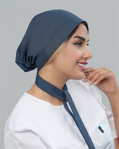 کلاه حجاب جنس ترگال رنگ آبی نفتی