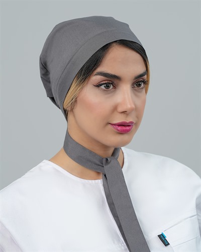 کلاه حجاب جنس ترگال رنگ طوسی